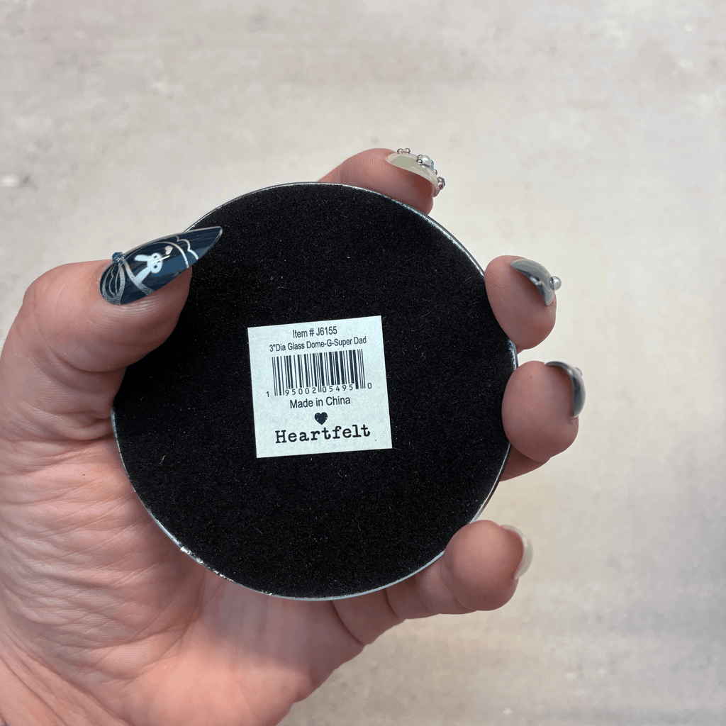 100% Pure Super Dad Glass Dome Paperweight | In a Gift Box by The Bullish Store