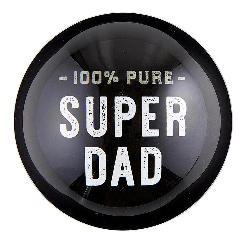 100% Pure Super Dad Glass Dome Paperweight | In a Gift Box by The Bullish Store