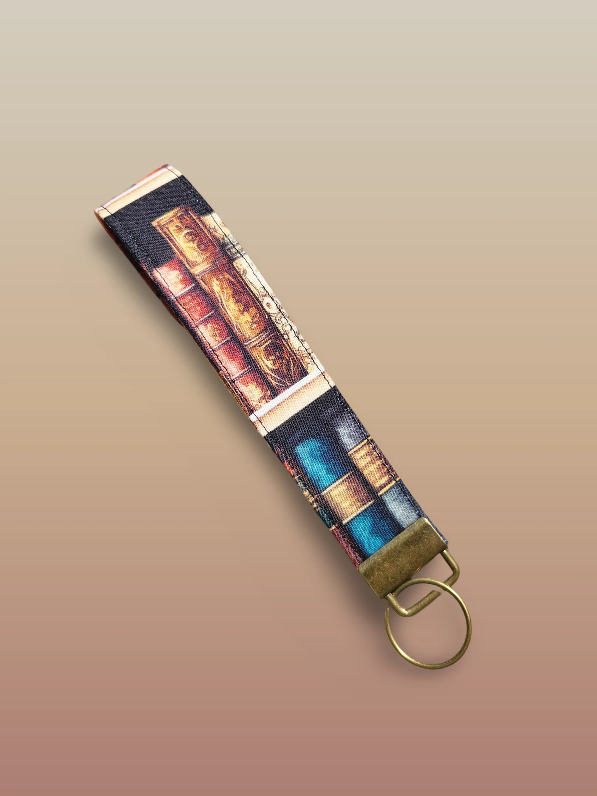 Books V2 Key Fob Wristlet Keychain by Hoosier Handkerchief Company