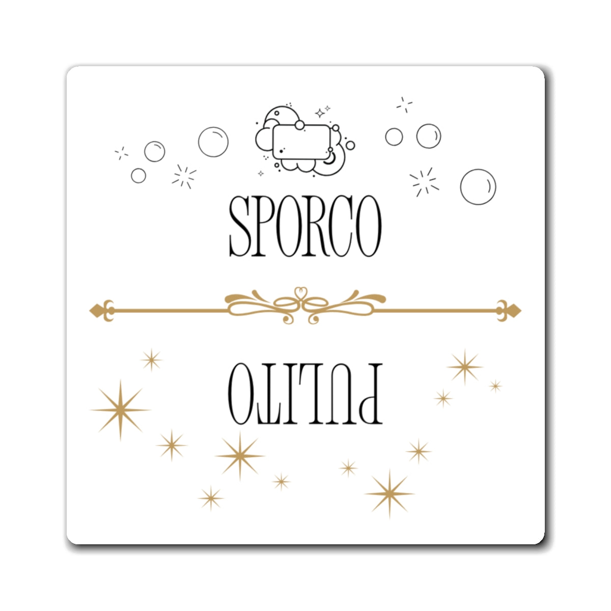 Sporco Pulito Magnet, Italian Dirty Clean Dishwasher Indicator, Reversible Kitchen Magnet