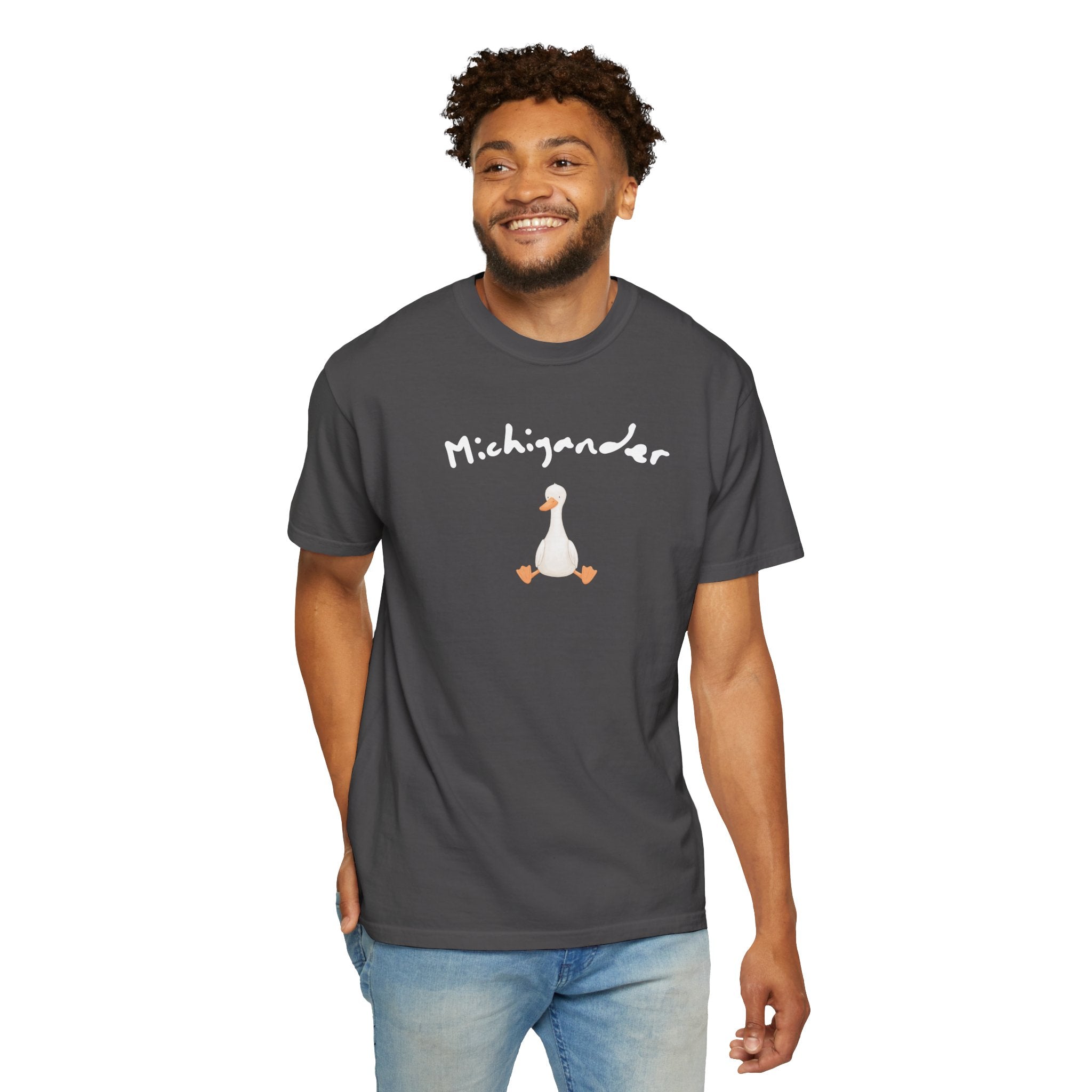 Michigander comfort colors adult tee, silly goose shirt for Michigan residents