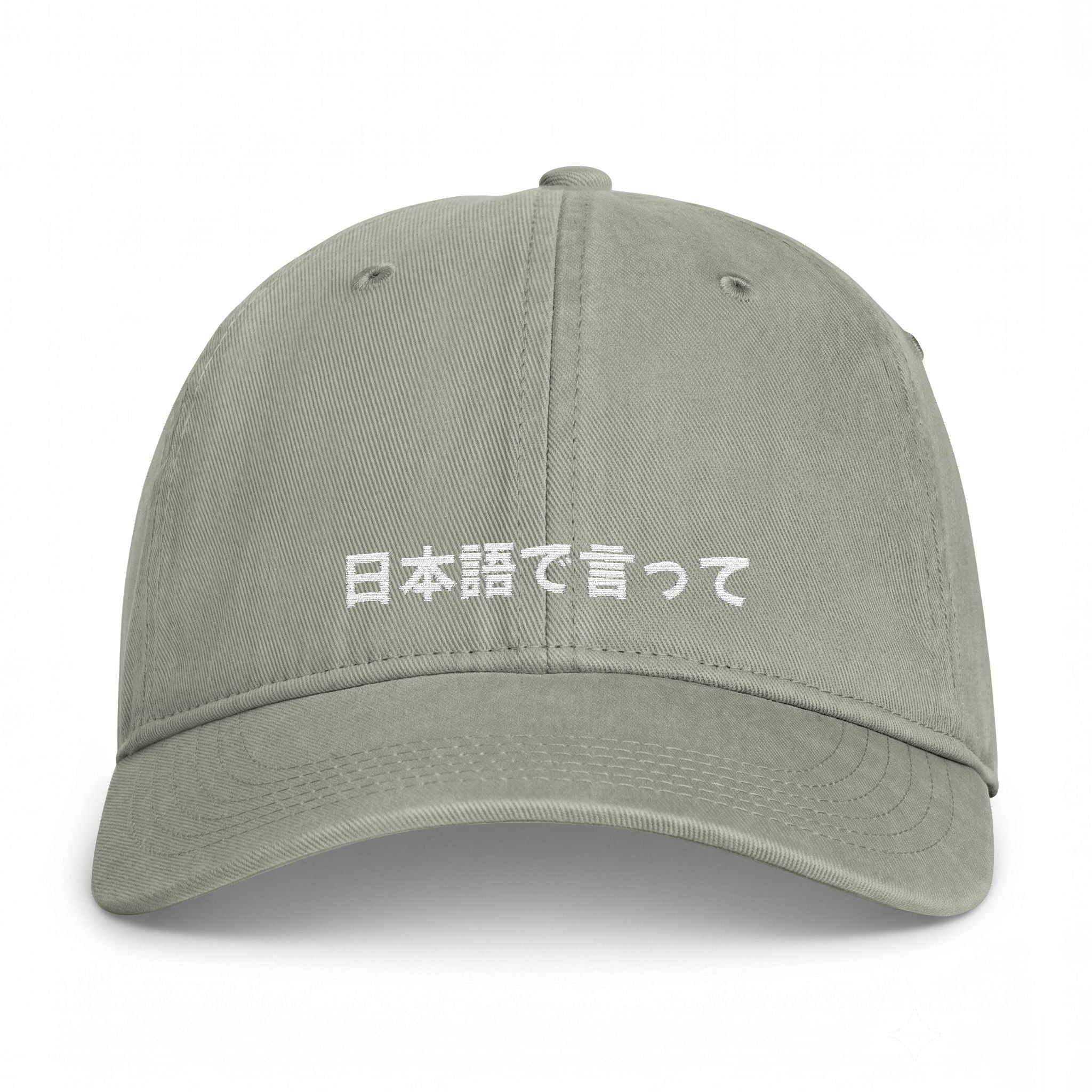 Say it in Japanese embroidered Coastal Washed Cap, Japanese Text Dad Hat