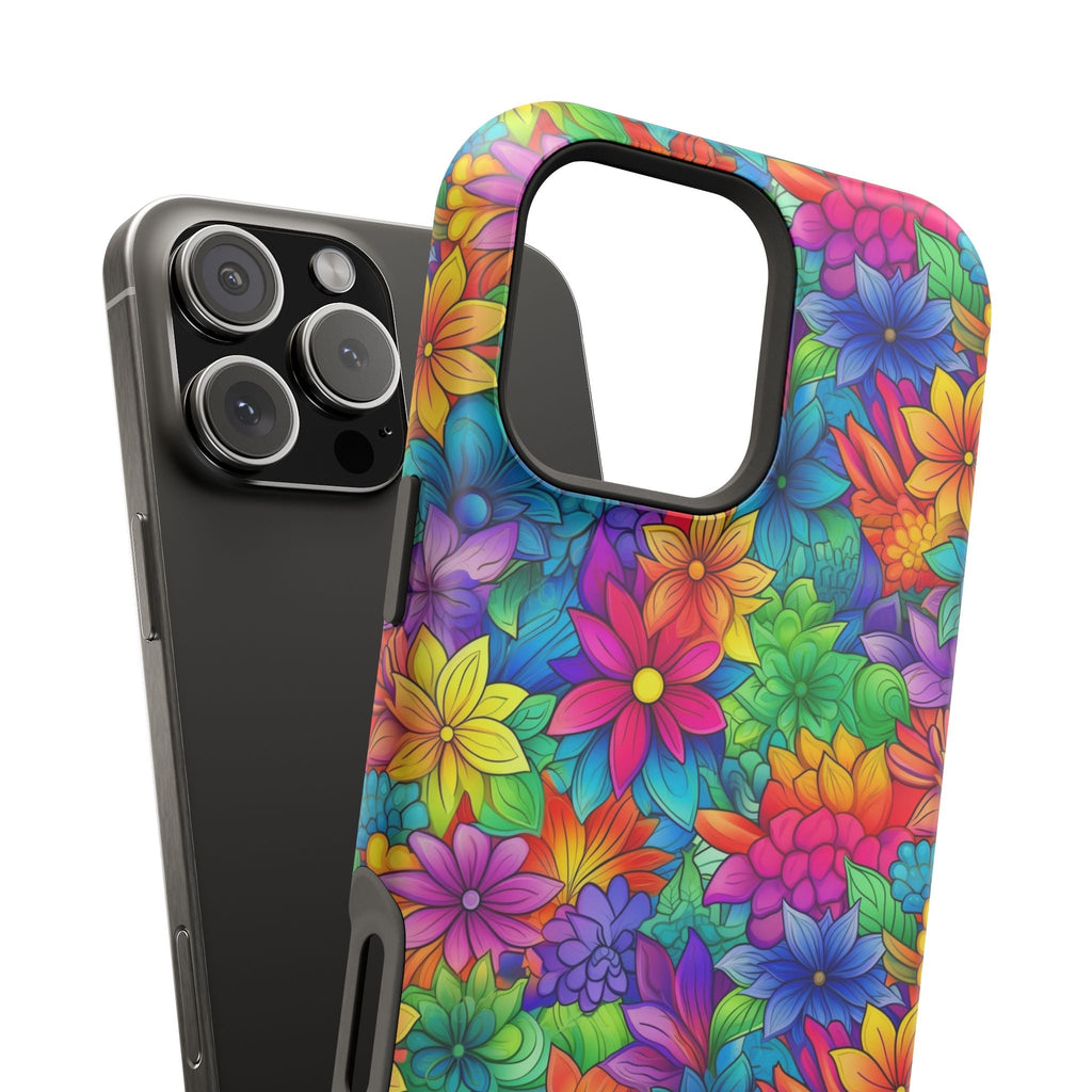 Bespattered Facade Bright Rainbow Flowers Impact-Resistant Case