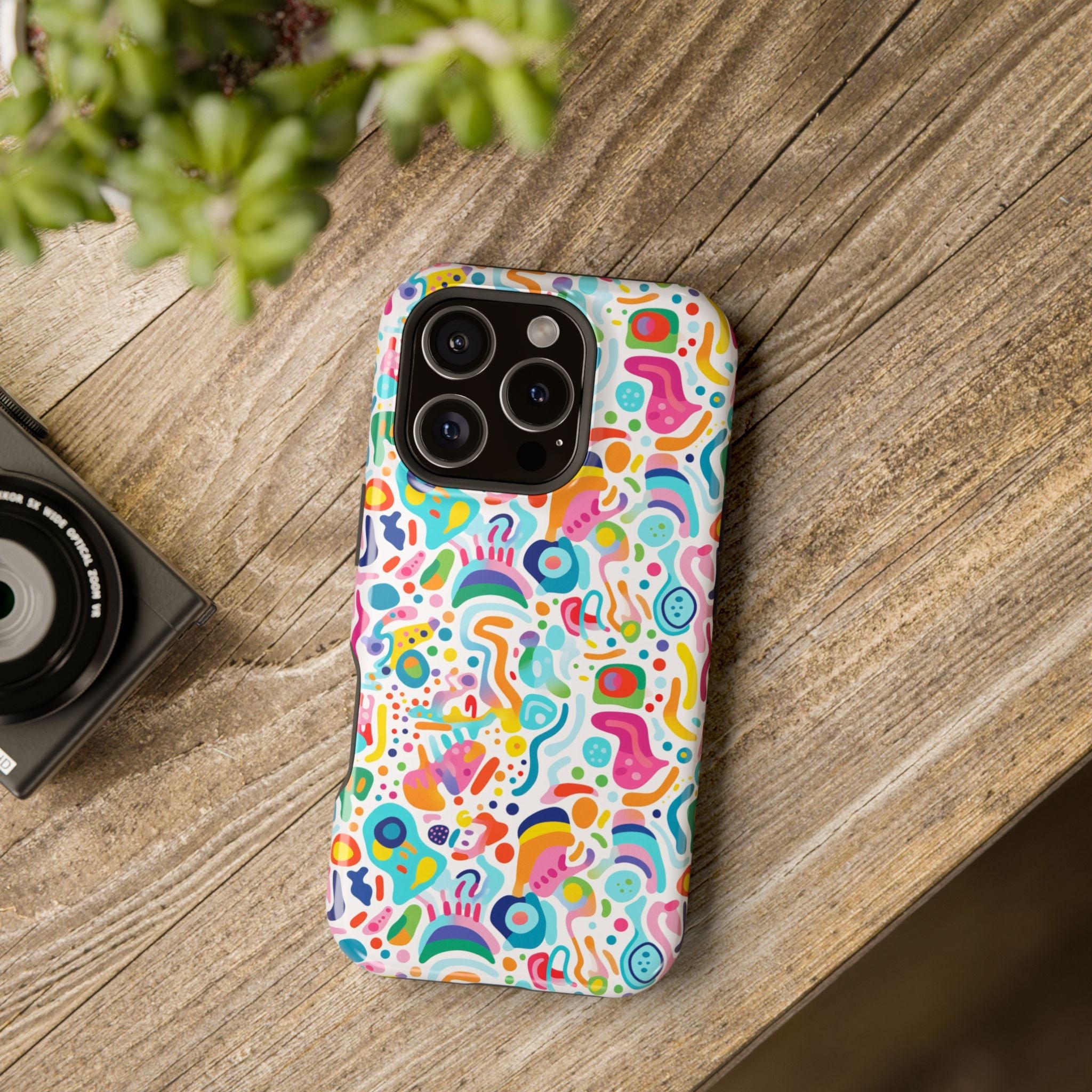Bespattered Facade Rainbow Doodles Impact-Resistant Case