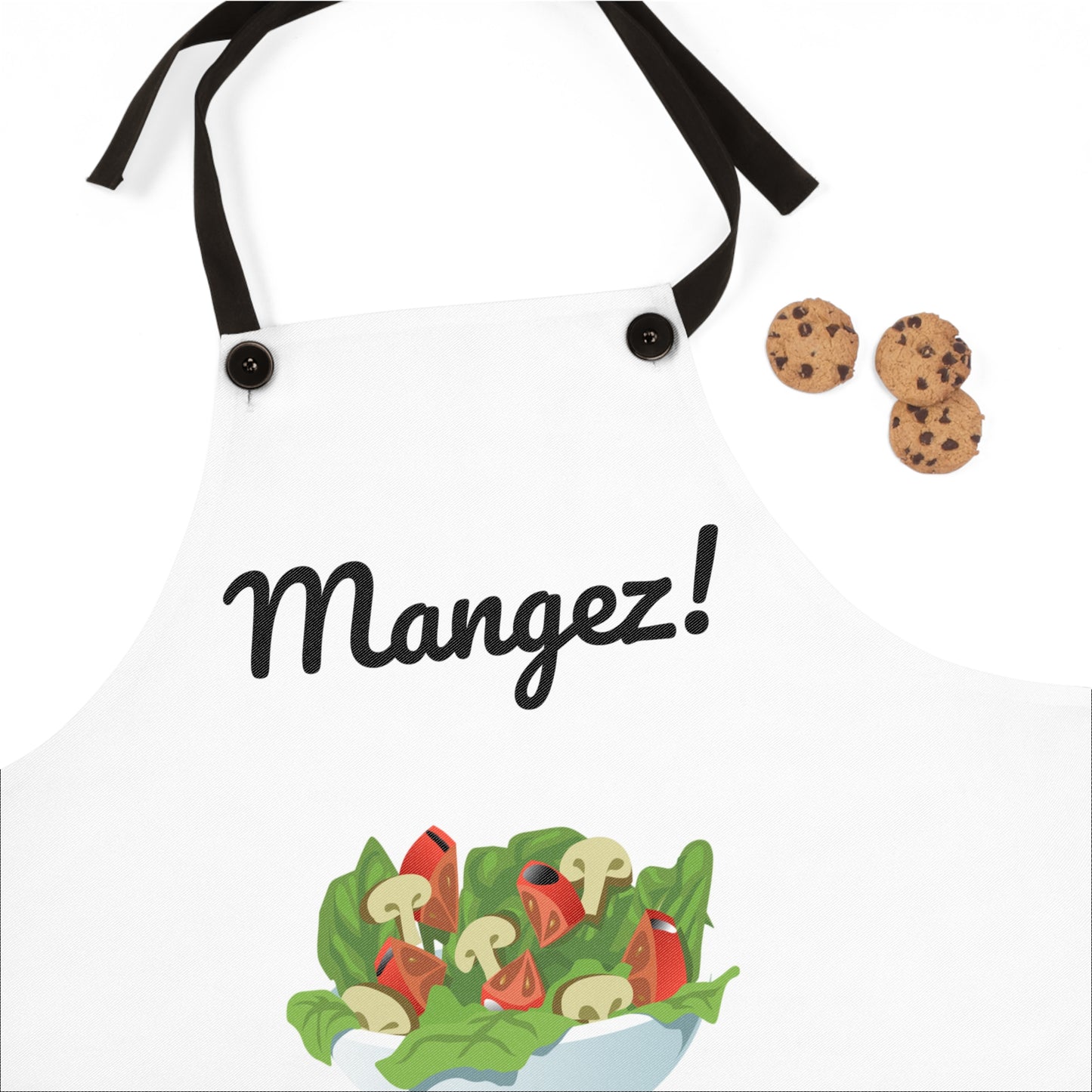 Mangez! Französische weiße Küchenschürze