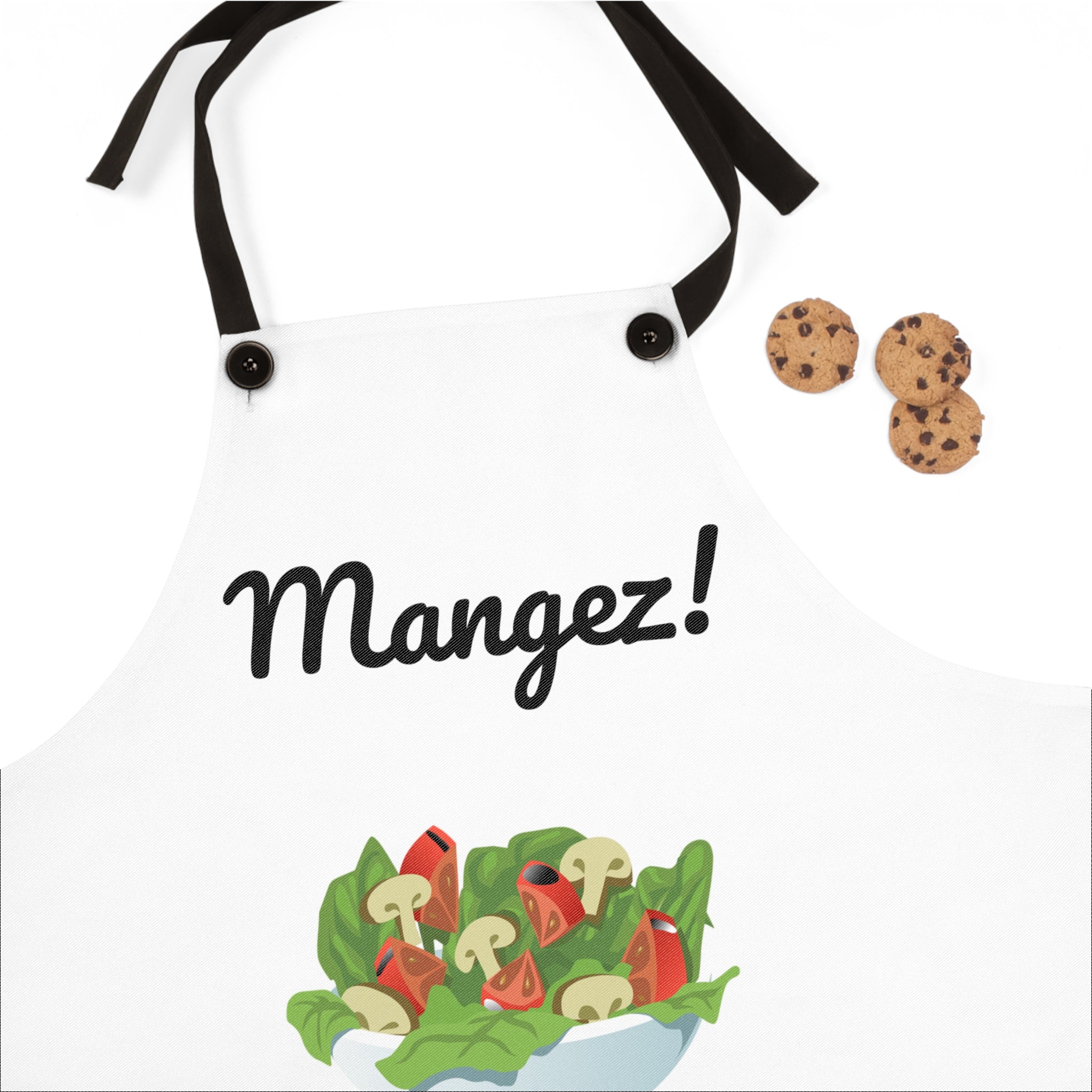 Mangez! French White kitchen Apron