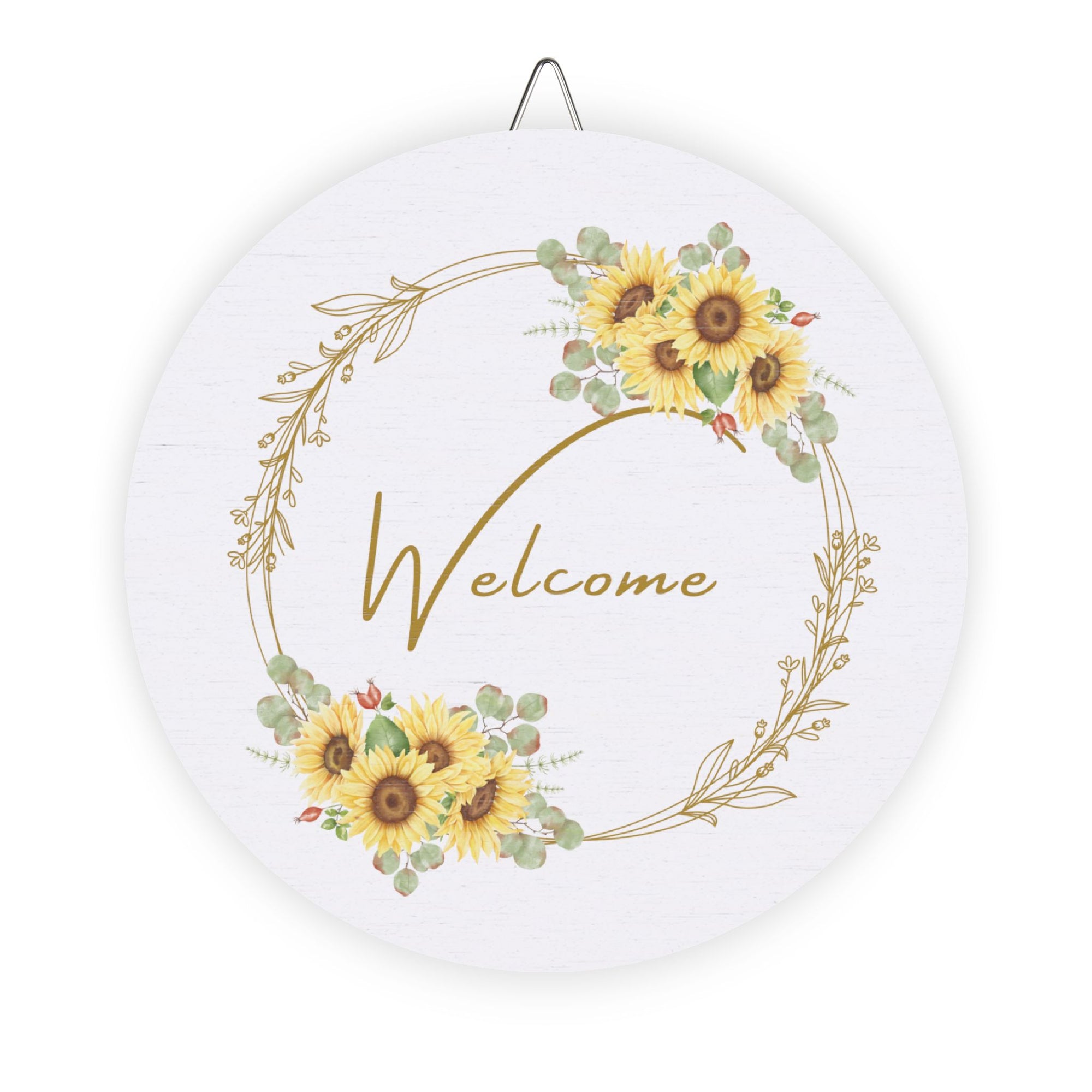 Wooden hanging Sunflower Welcome Sign