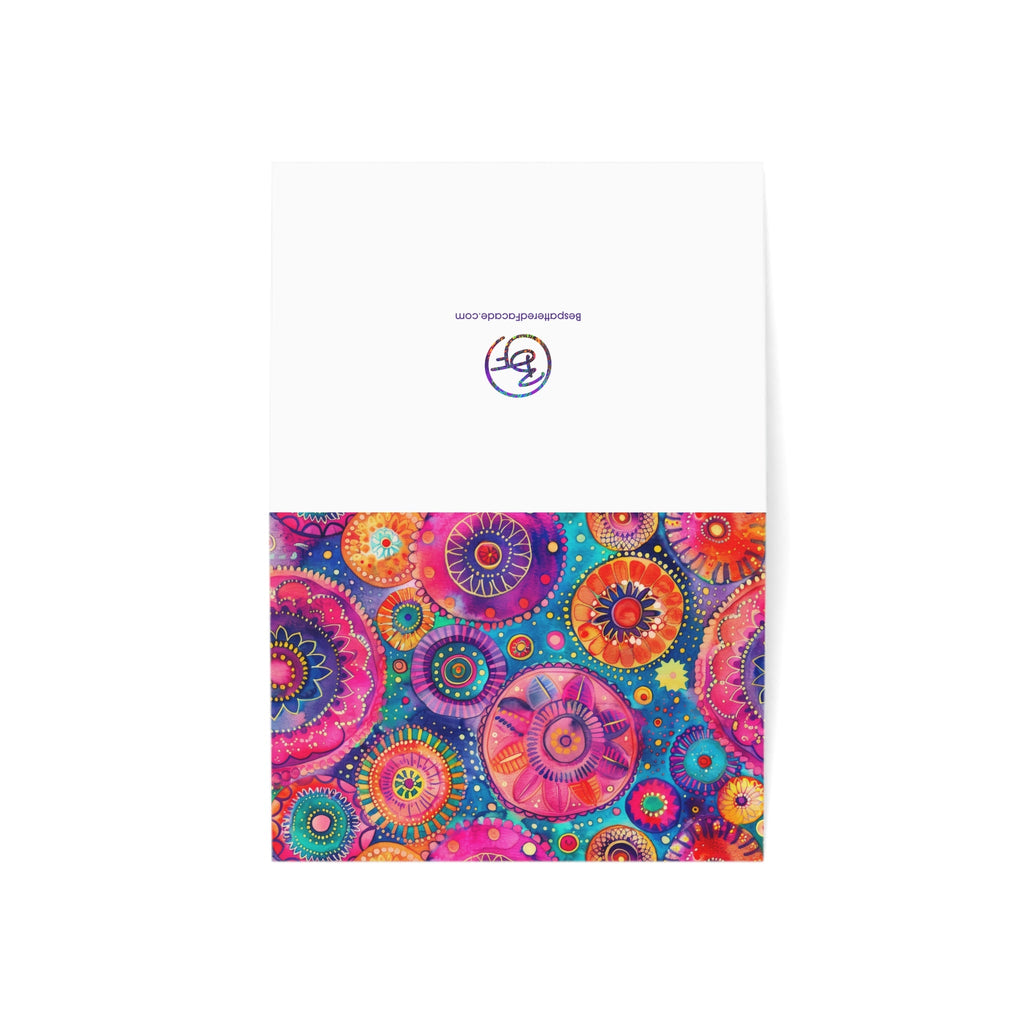 Bespattered Facade Colorful Circles Greeting Cards | Sets of 1, 10, 30, or 50