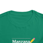 Manzana Apple and Pencil Toddler Tee Shirt by Printify