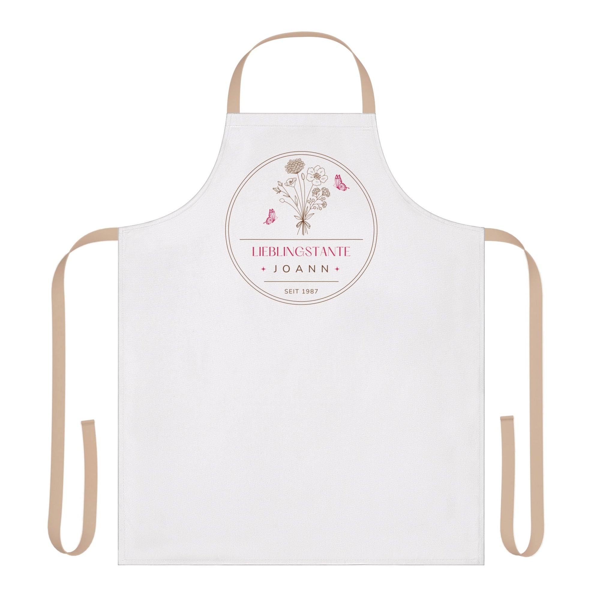 Lieblingstante customizable floral apron for favorite German aunt