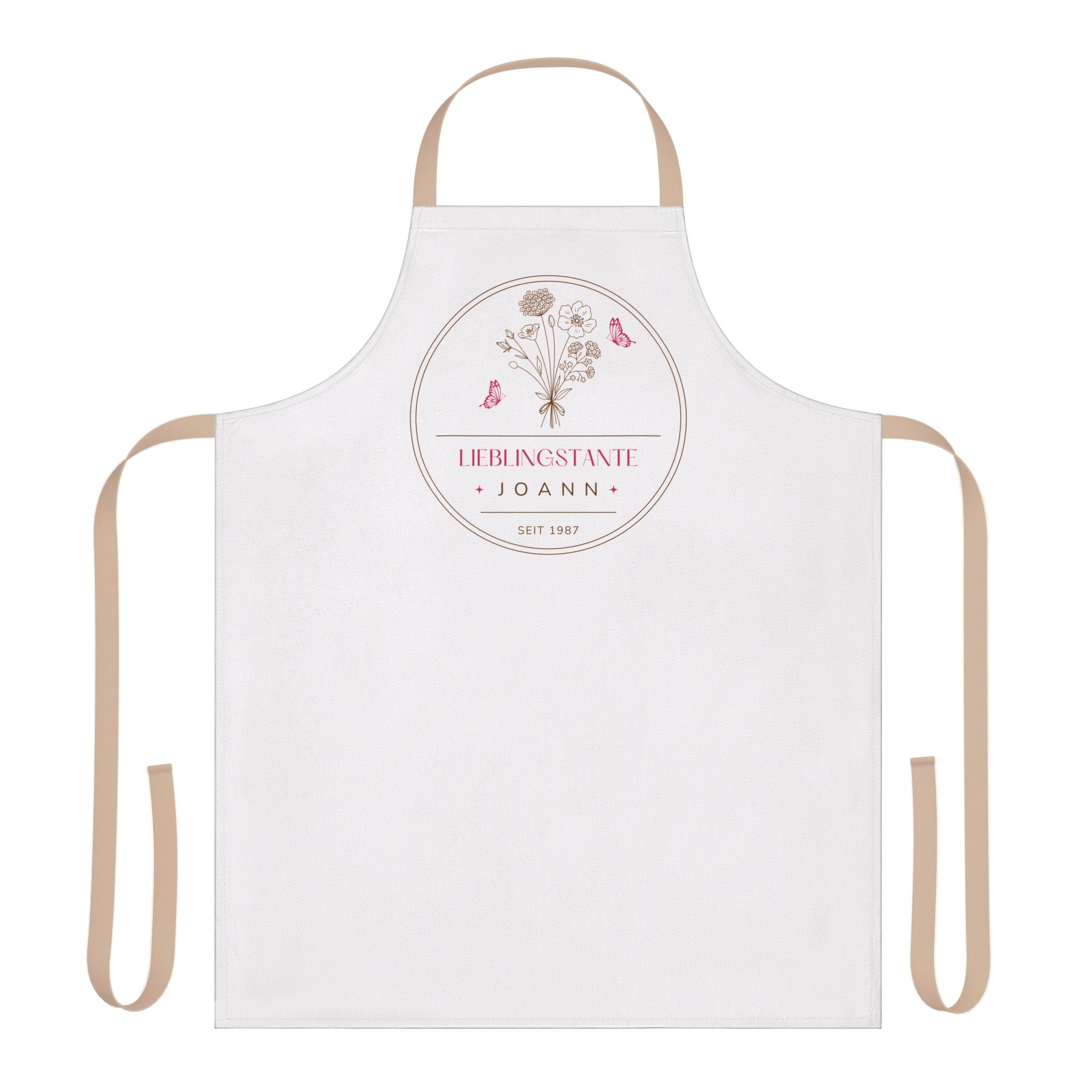Lieblingstante customizable floral apron for favorite German aunt