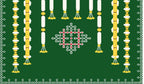 5x8 Feet Fabric Reusable Muggu or Kolam Backdrop Banner for Wedding, Seemantham Ceremony, Housewarming, any Auspicious occasions or pooja (1019)