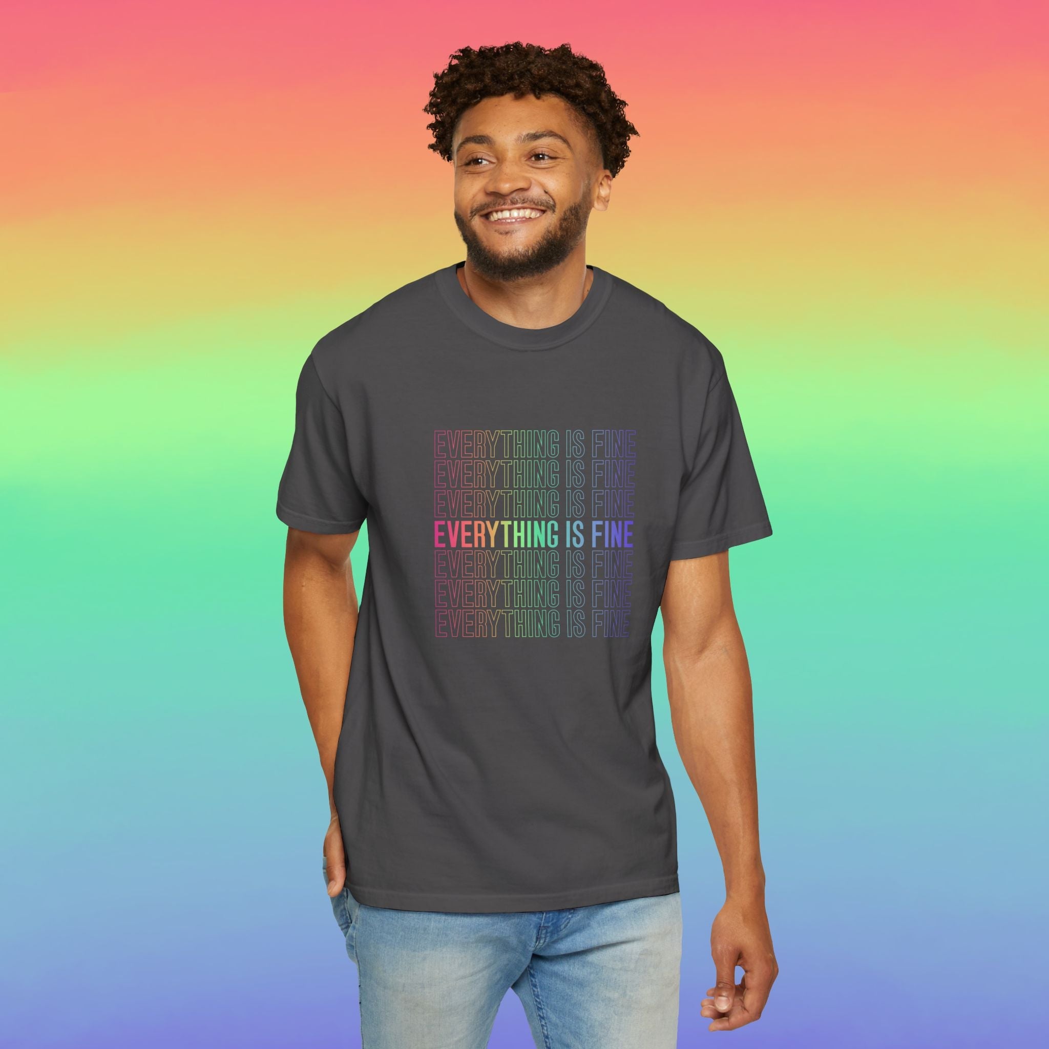 Bespattered Facade Everything Is Fine Premium Unisex Comfort Colors Garment Dyed 100% Cotton T-Shirt