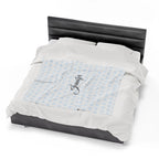 Personalized Winter Snowflake Velveteen Plush Blanket by Printify