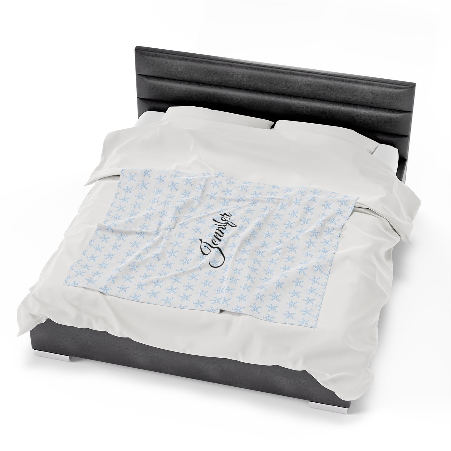 Personalized Winter Snowflake Velveteen Plush Blanket