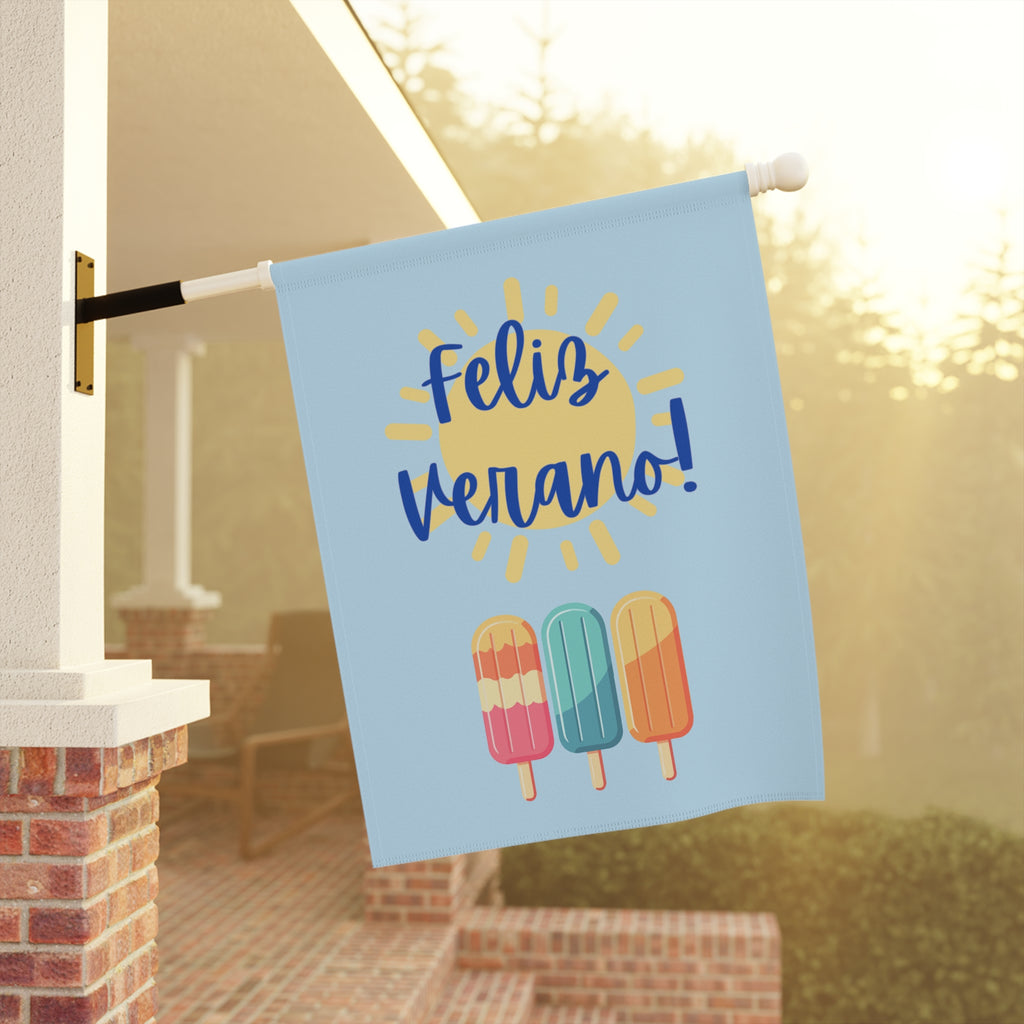 Feliz Verano Summer garden flag