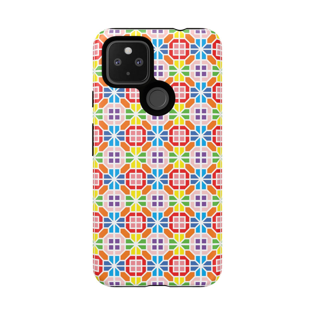 Bespattered Facade Geometric Rainbow Mosaic Tough Case