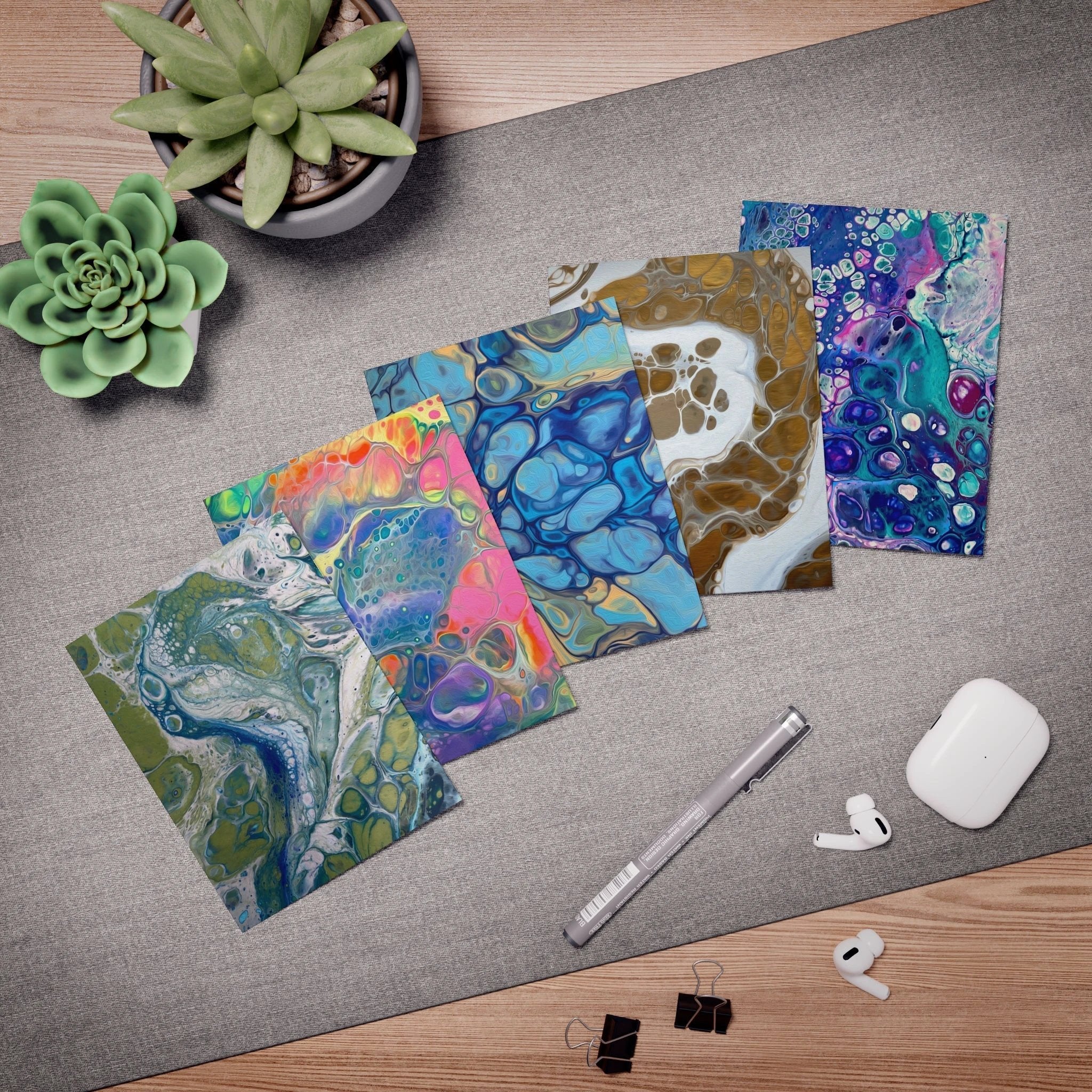 Bespattered Facade Multi-Design Greeting Cards (5-Pack) – Blank Inside by Bespattered Facade