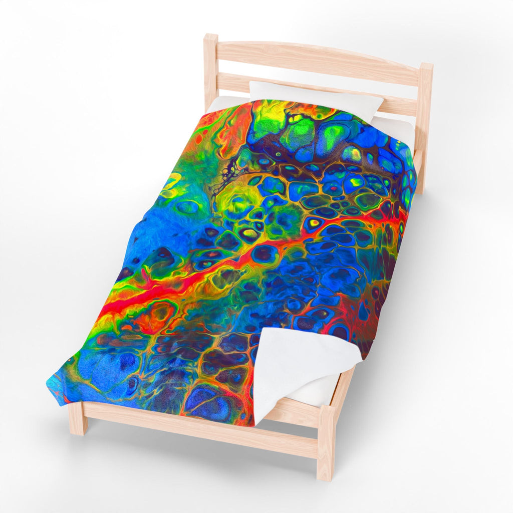 Bespattered Facade Rainbow Velveteen Plush Blanket | 3 Sizes
