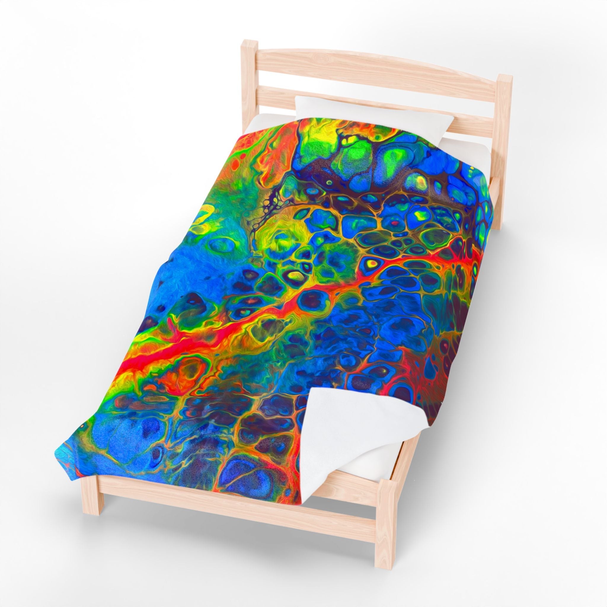 Bespattered Facade Rainbow Velveteen Plush Blanket | 3 Sizes