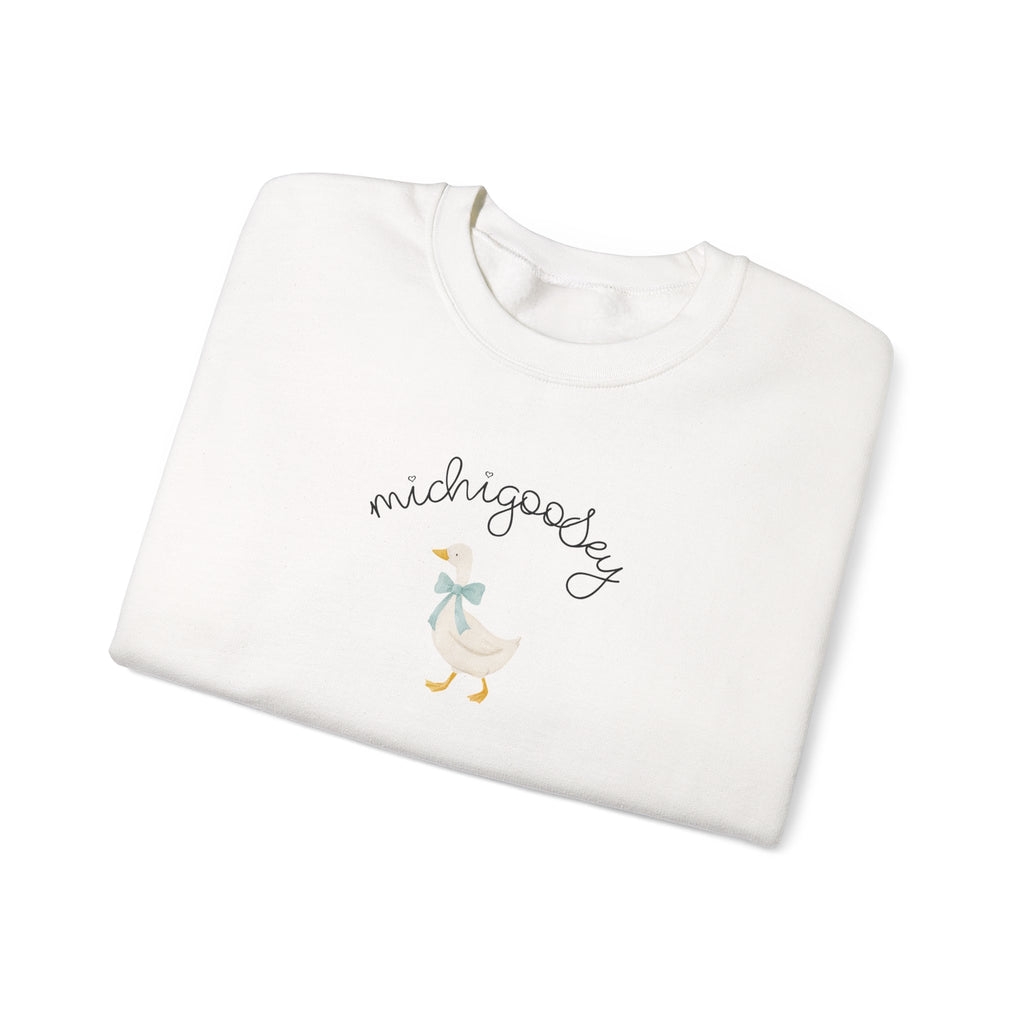 Michigoosey Goose Sweatshirt, Silly Goose Crewneck, Gander sweater, Michigan Wildlife Shirt, Novelty Animal Sweater