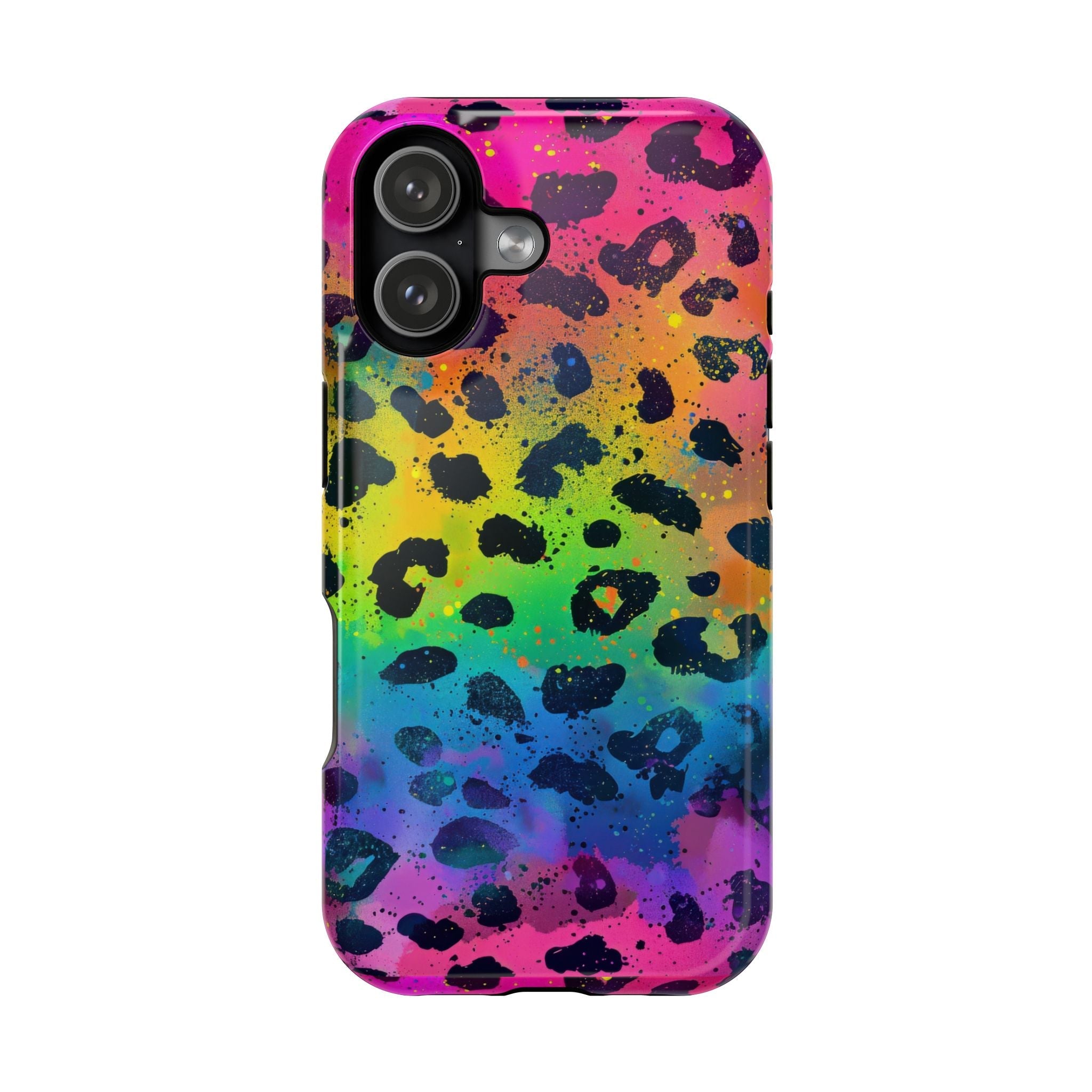 Bespattered Facade Neon Leopard Impact-Resistant Case