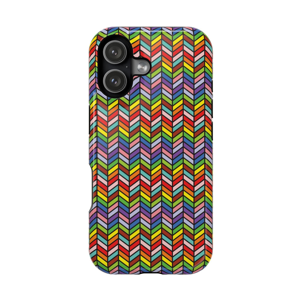 Bespattered Facade Rainbow Chevron Tiles Impact-Resistant Case