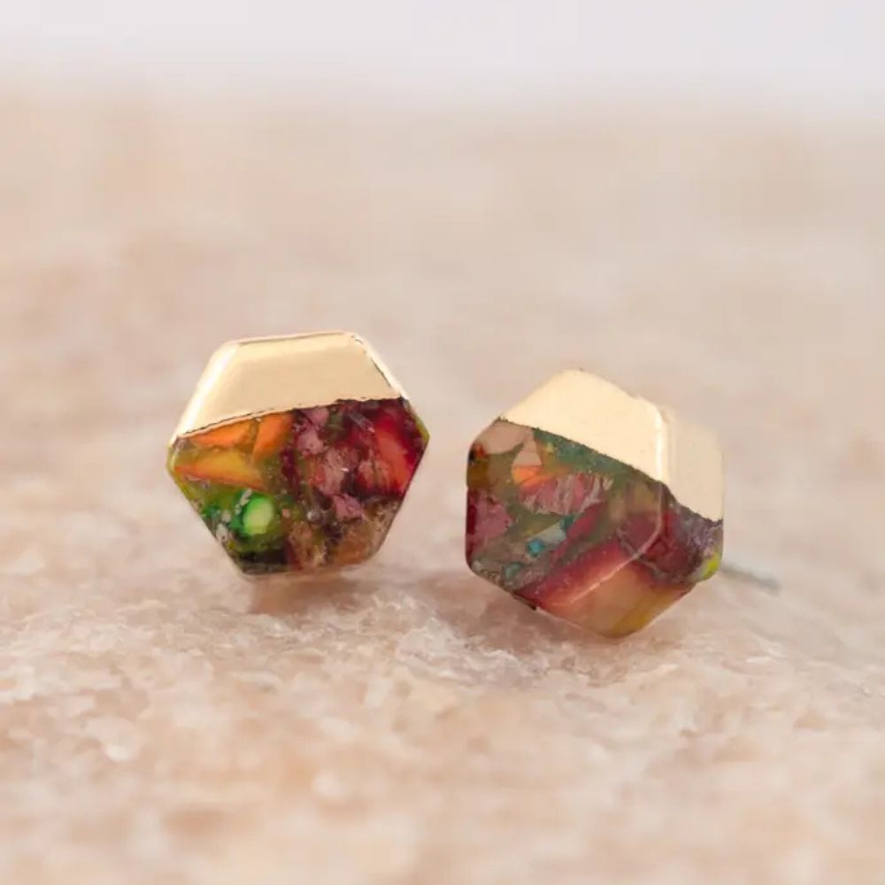 Sedona Sunrise Reds Stud Earrings