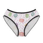 Macaron party Pattern Women's Brief underwear, French Pastry Print, Pink Sprinkles