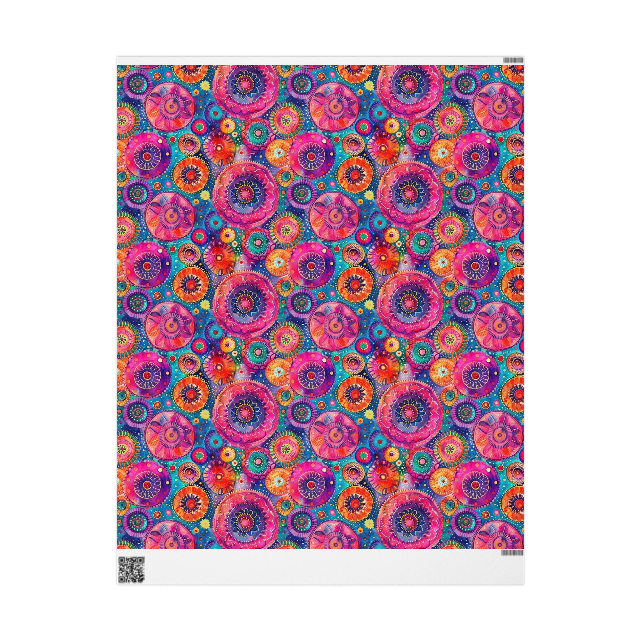 Bespattered Facade Colorful Circles Wrapping Paper | Three Sizes | Glossy or Matte