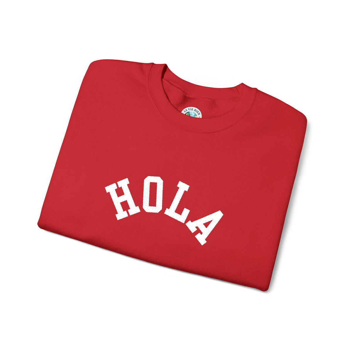 HOLA embroidered collegiate font Crewneck Sweatshirt - Gift for Spanish speakers
