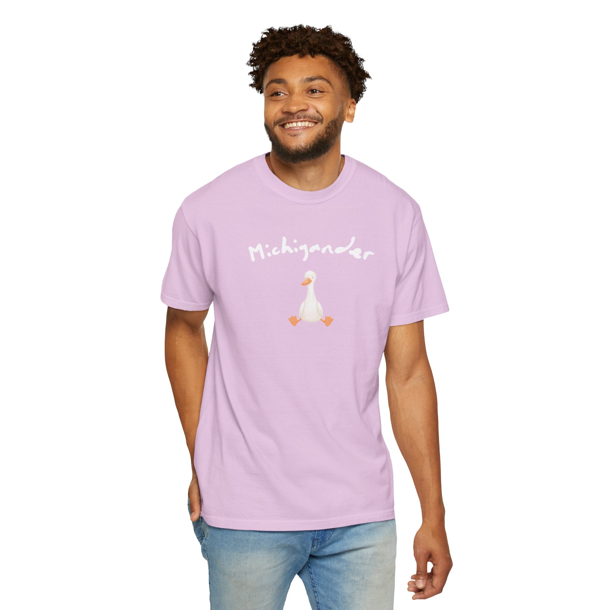 Michigander comfort colors adult tee, silly goose shirt for Michigan residents