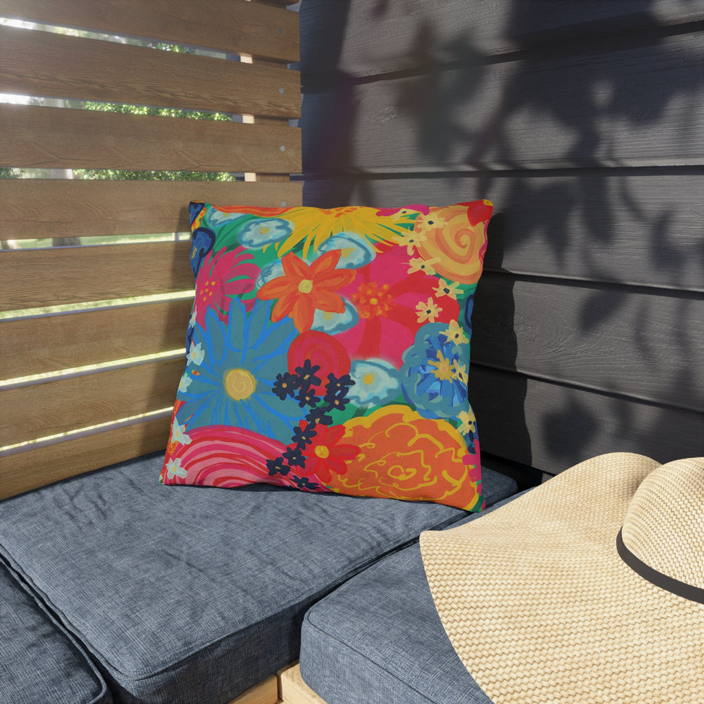 Bespattered Facade Bold Florals UV-Resistant Outdoor Pillows | 4 Sizes