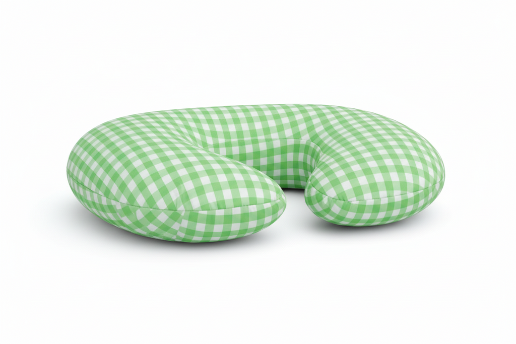 Green Gingham Nursing Pillow Cover