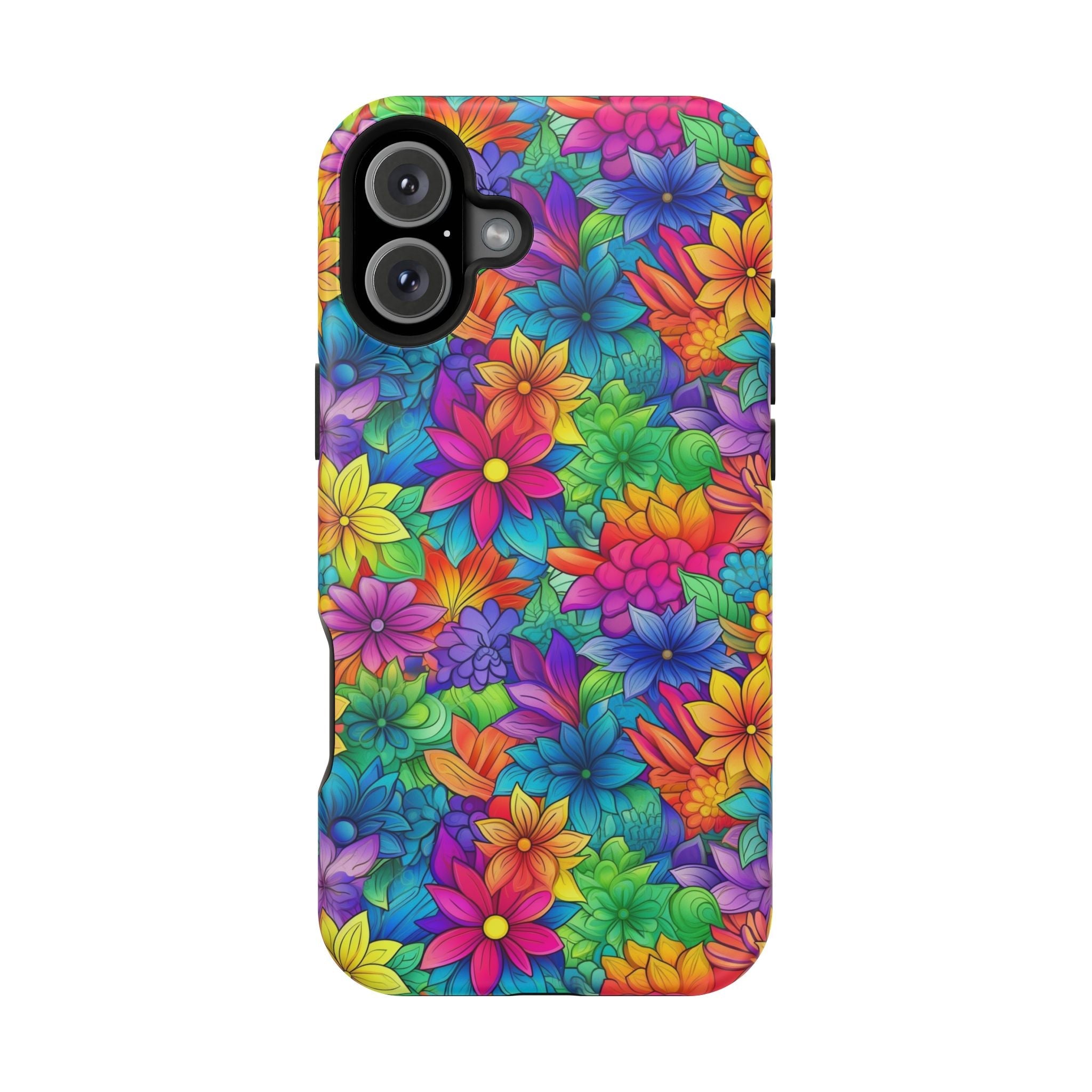Bespattered Facade Bright Rainbow Flowers Impact-Resistant Case