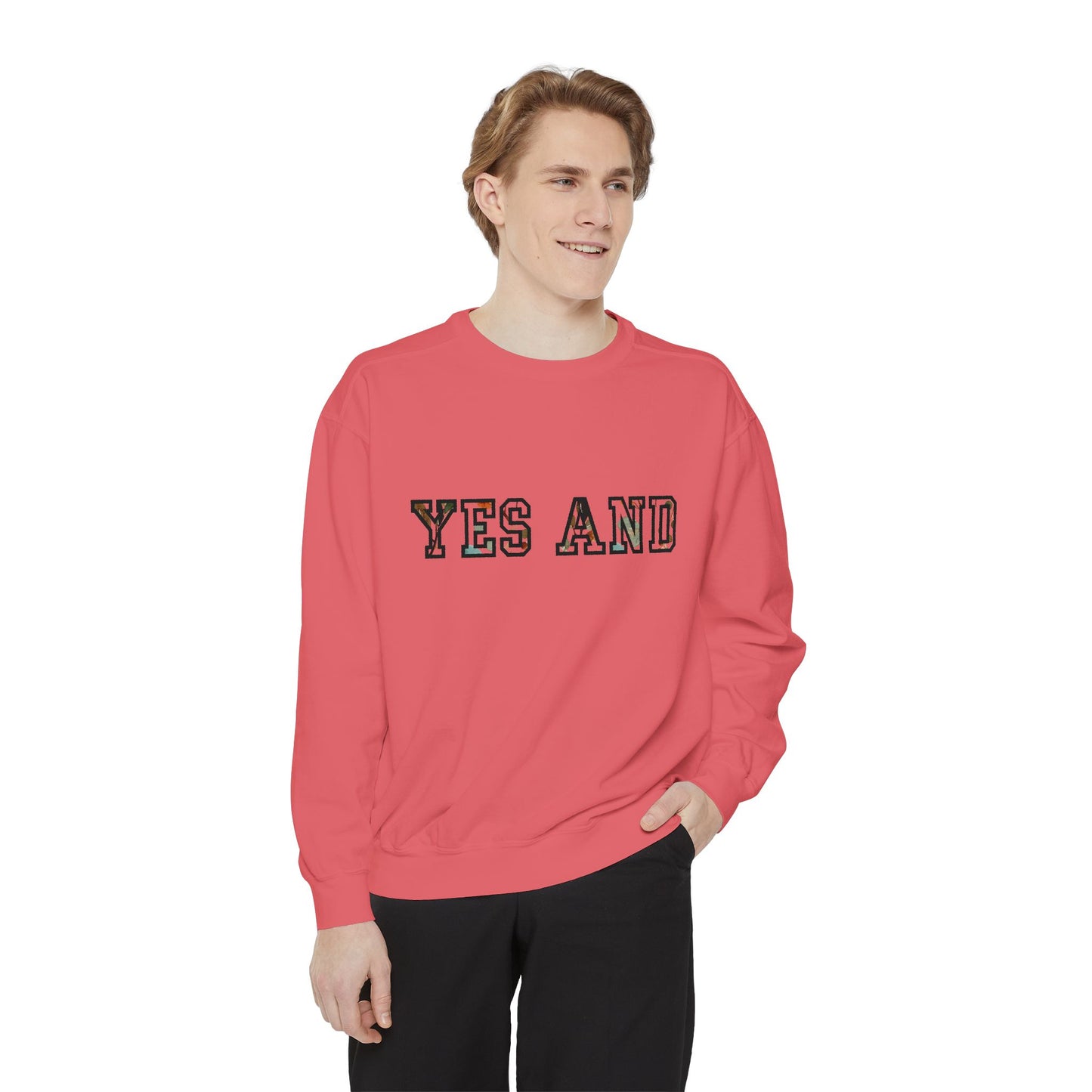 Sweat-shirt Oui et texte en bloc, couleurs confort
