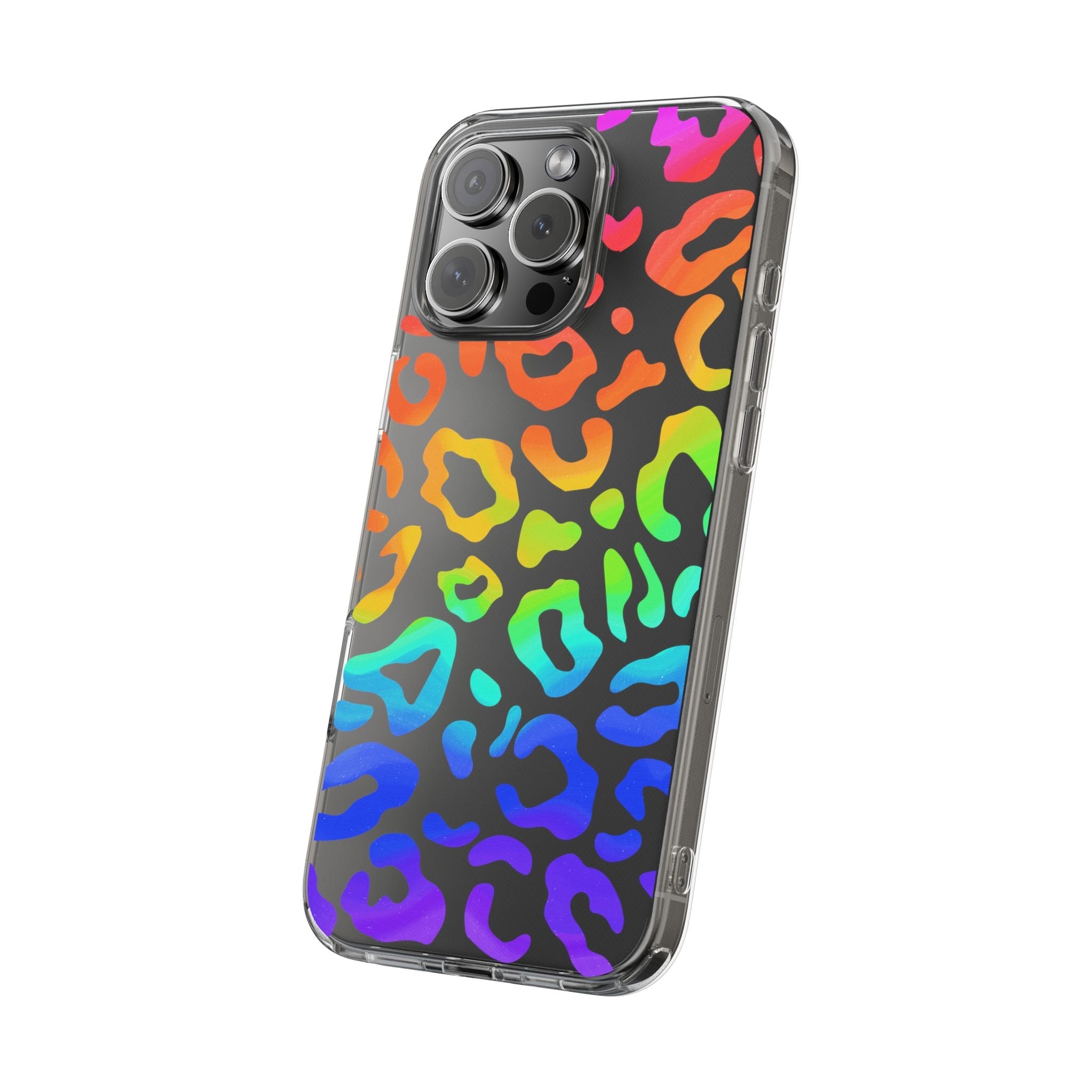 Bespattered Facade Watercolor Rainbow Leopard Clear Case