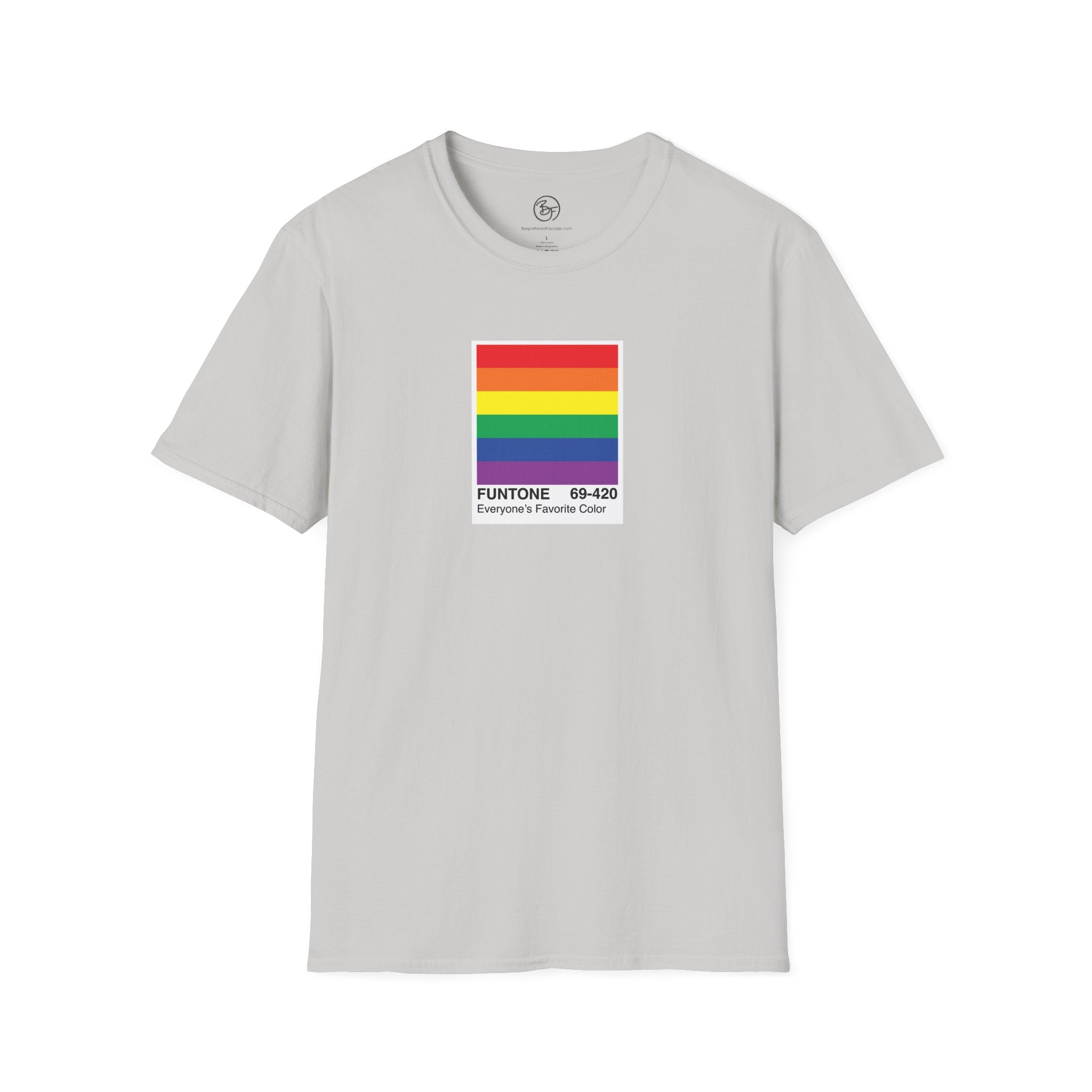 Bespattered Facade Everyone's Favorite Color Rainbow "Funtone" Chip Unisex Softstyle T-Shirt