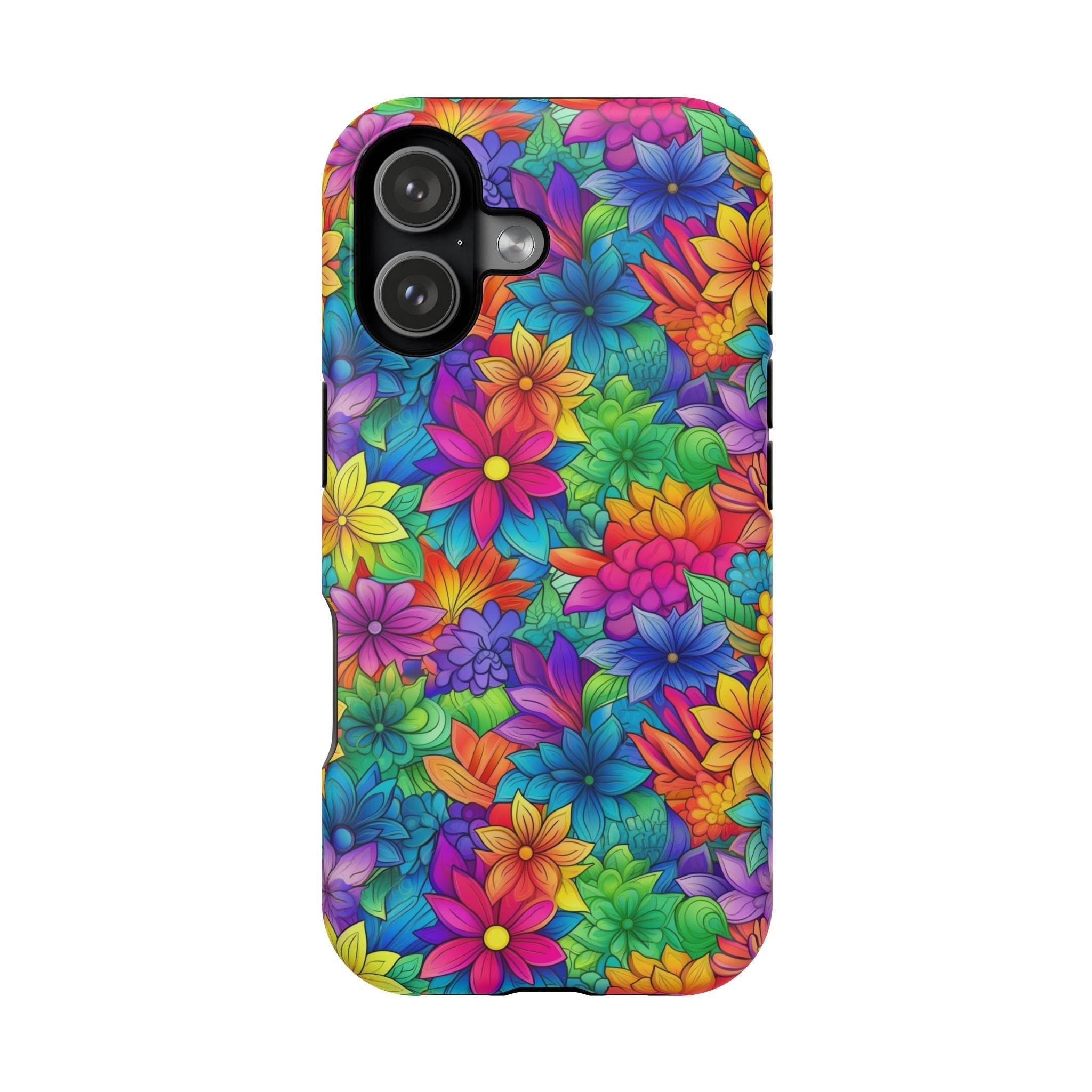 Bespattered Facade Bright Rainbow Flowers Impact-Resistant Case