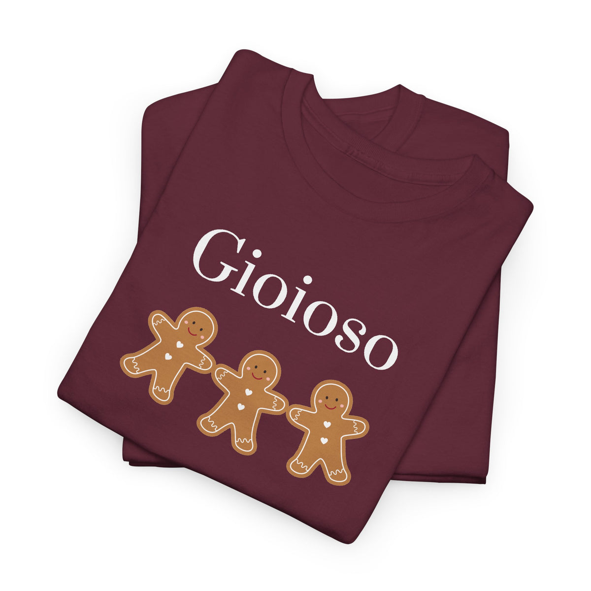 Gioioso Gingerbread Tee — Italian joyful Holiday Christmas Cookie Graphic Shirt