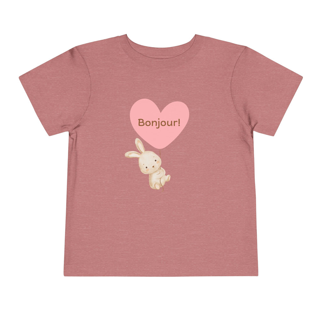 Bonjour Toddler Tee with Bunny & Heart