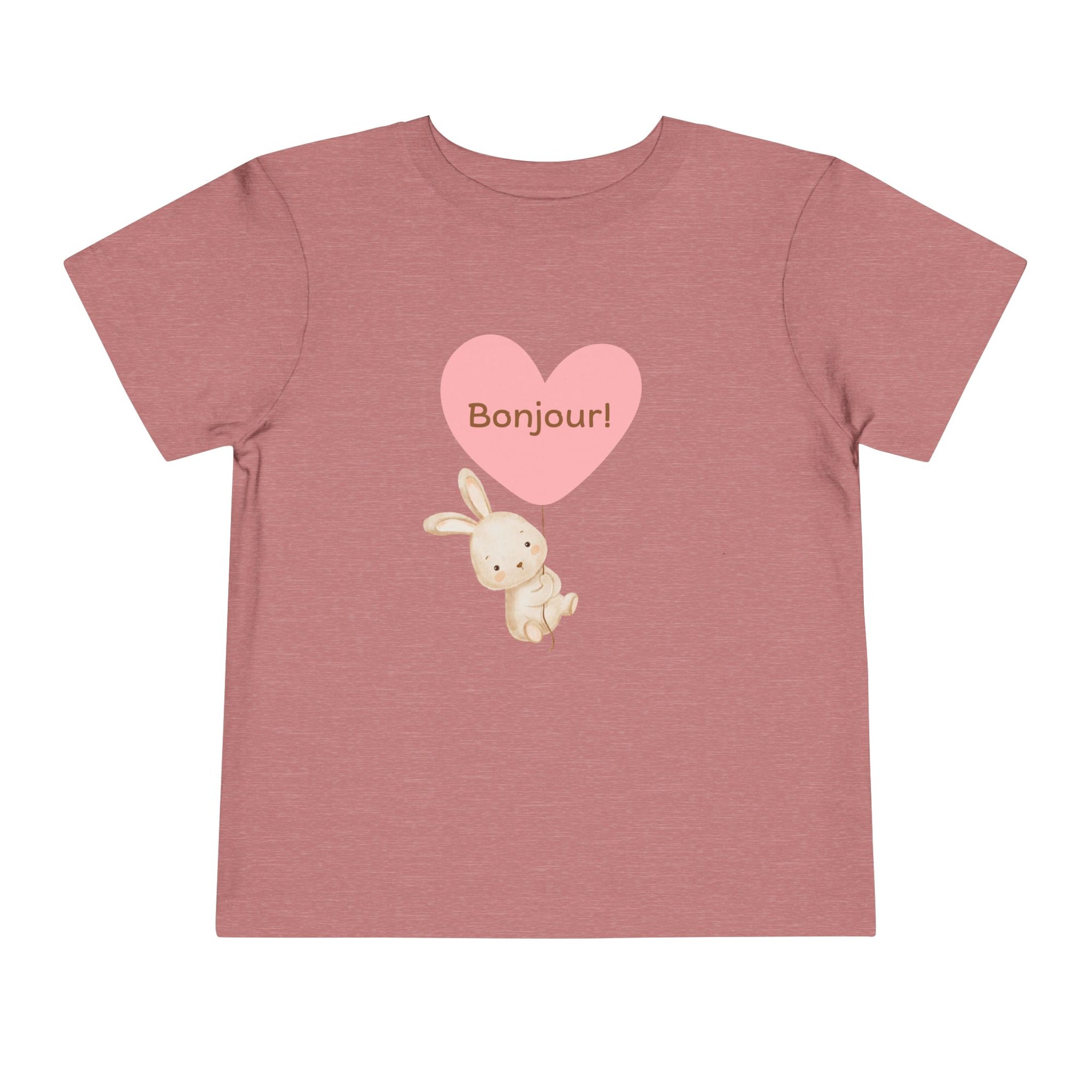 Bonjour Toddler Tee with Bunny & Heart