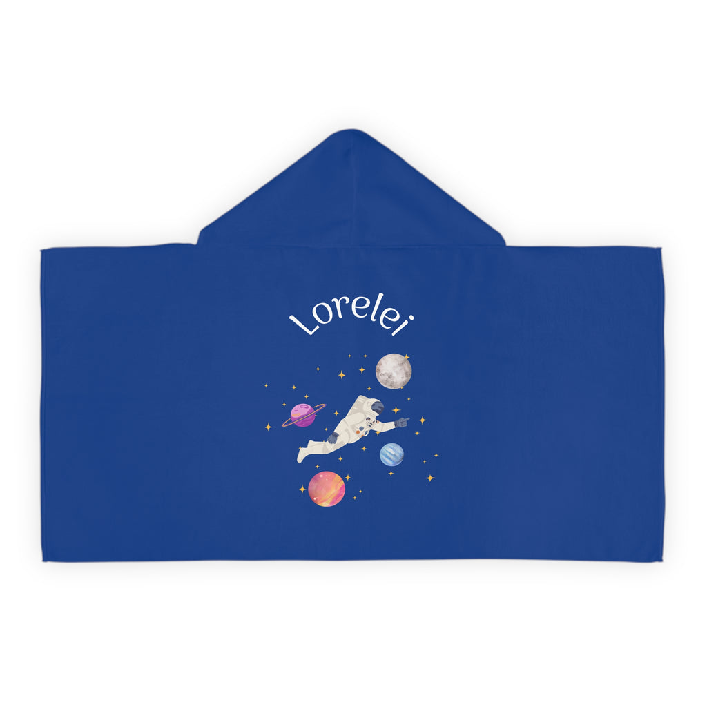 Kid's personalized space astronaut hooded bath towel