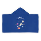 Kid's personalized space astronaut hooded bath towel by Printify