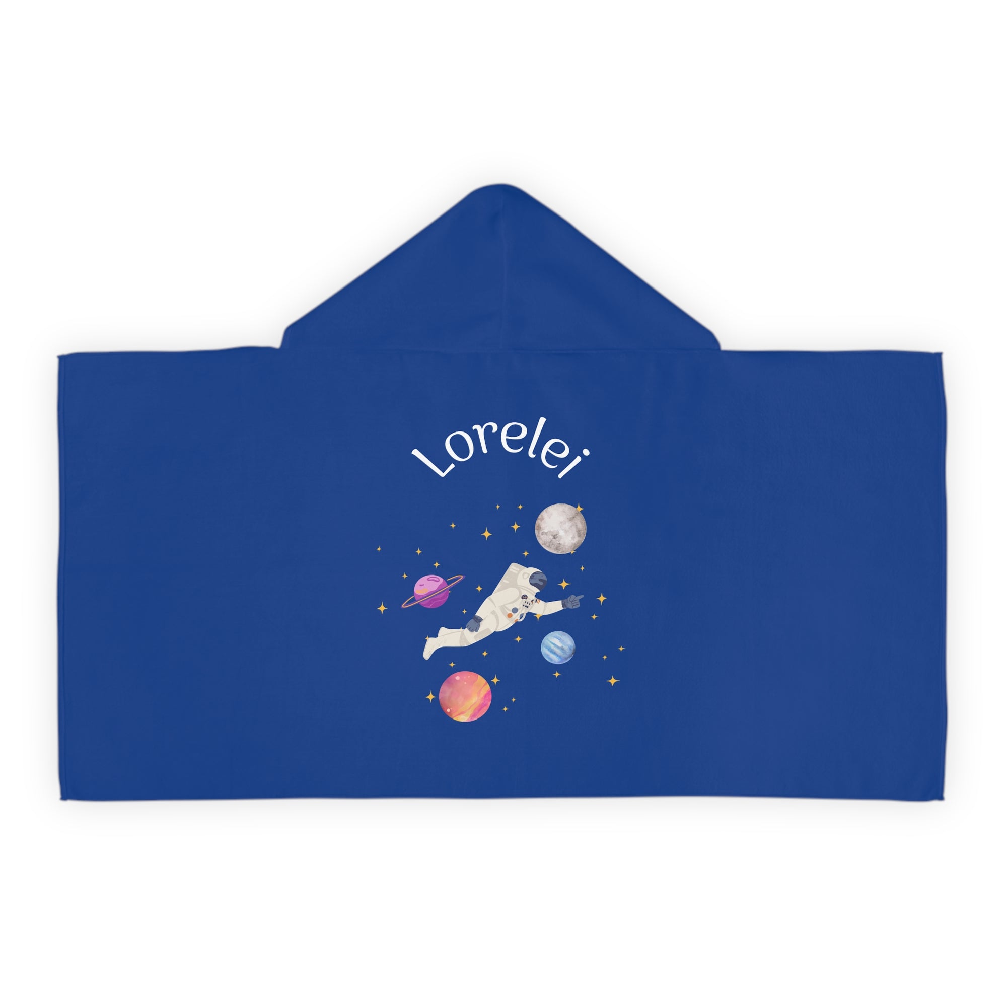 Kid's personalized space astronaut hooded bath towel