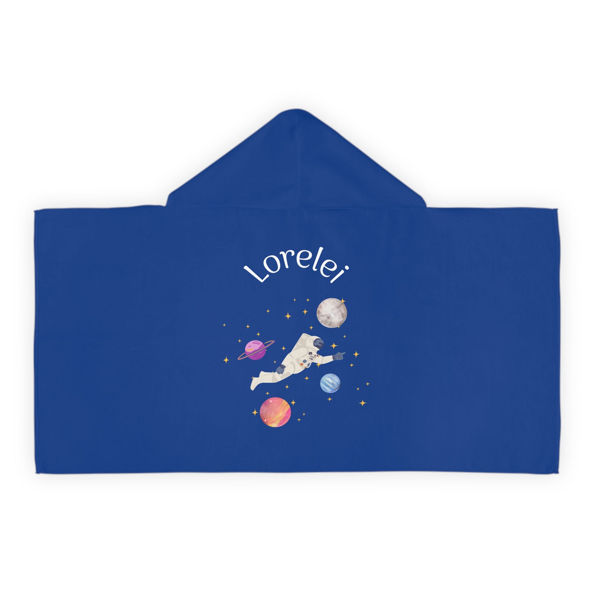 Kid's personalized space astronaut hooded bath towel