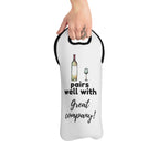 Pairs well with Great Company Wine Tote Bag by Printify