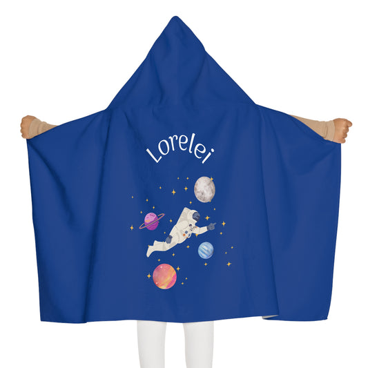Kid's personalized space astronaut hooded bath towel
