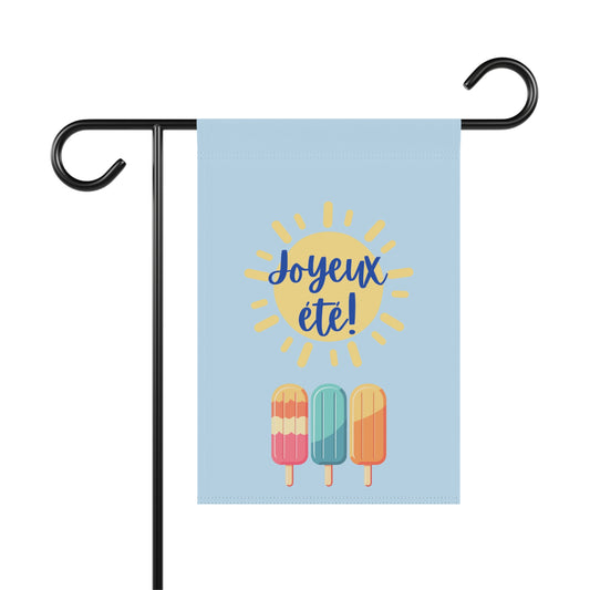 Joyeux été Summer Garden Banner, French Outdoor Decor for Gardens and Porches, Seasonal Home Decor, Patio Banner, drapeau de jardin français