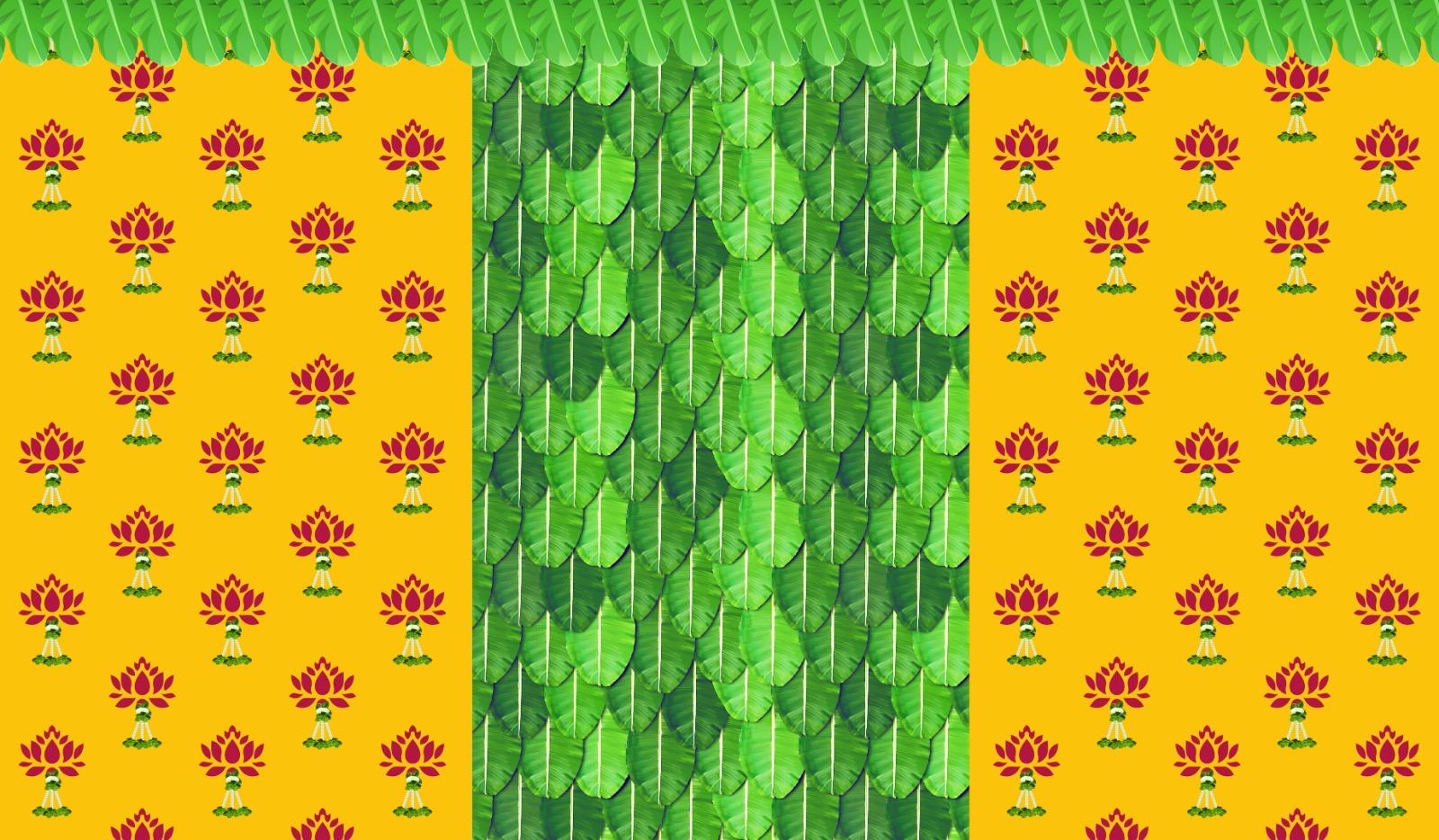 Traditional Indian Backdrop Banner for Diwali, Wedding, Seemantham Ceremony, Housewarming - 5 x 8 Feet Fabric Backdrop (1073)
